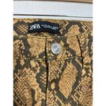 ZARA  Brown High Waist Snakeskin Print Skinny Jean Pants Size 4 Photo 7