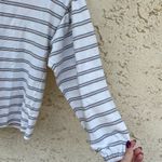 Madewell Size XXS Striped Balloon Sleeve White long sleeve top raglan Photo 2