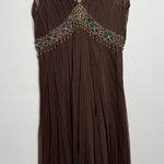 Anthropologie Vintage Y2K Brown Mesh Dress Romantic Grunge  Photo 0