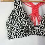 a.n.a  Black & White Geometric Printed Coral Macrame Racerback Bikini Swim Top 10 Photo 2