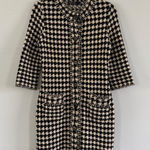 Marc Cain Houndstooth Tweed Wool Black White Button Down Dress Photo 0