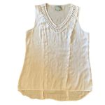 Anthropologie  Maeve White Braided V-Neck Top Women’s Size Large Photo 3