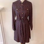 Elizabeth McKay Dress 6 Silk Small Long Sleeve Shirtdress Equestrian Preppy Blue Photo 5