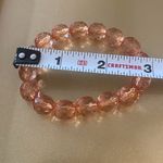 Orange Beaded Bracelet Set, Iridescent Orange & Silver Tone Beads Photo 2
