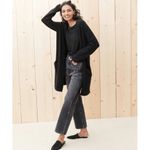 Jenni Kayne • Sweater Coat cardigan black merino wool yak knit minimalist open Size XS Photo 2