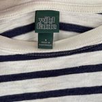 Wild Fable  White Navy Striped Long Sleeve Cotton Shirt (S) Photo 2