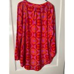 Mud Pie Samantha Sleeve Tunic Azalea Print Red Pink Orange Women's L Photo 3
