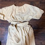 Moon River Anthropologie Puff-Sleeve Cut-Out Poplin Midi-Dress Sz M Photo 10