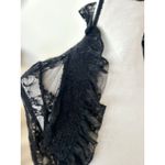 Vintage Y2K Black Lace Ruffle Long Sleeve Crop Shrug Gothic Whimsygoth Romantic Photo 1