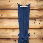 Apiece Apart NWOT  Isla Textured Sleeveless Wide Leg Jumpsuit Navy 6 Photo 4
