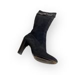 Michael Kors ♔ Embossed Buckled Heeled Tall Boots ♔ Black Suede 6M ♔ Chic Sleek Photo 7
