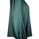 Mine Shirt Women Medium Green Satin Blouse Neutral Preppy Office Casual Bohemian Photo 1