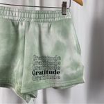 Love Streak Medium Tie Dye Gratitude Boho Fleece Affirmation Sweat Shorts Gym Green Photo 4