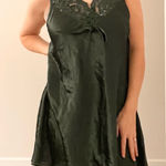Vintage Satin Green Chemise with Lace Trim Photo 0
