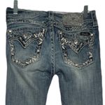 Miss Me Jeans Womens 2 26" Blue Signature Straight Light Wash Fading Embellished Photo 3