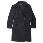 Donna Karan Signature Women's Black Longline Double-Breasted Trench Coat US 4 Photo 1