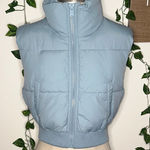 Garage Mini Puff Cropped Puffer Vest Teal Photo 0