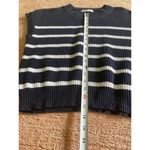 Moon Madison Navy White Striped Sleeveless Knit Sweater Size Small Cotton Blend Photo 3