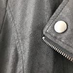 Lysse  Dark Brown Vegan Leather Faux stretch Moto motorcycle biker jacket women M Photo 4