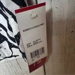 Rebecca Malone  Women’s Black and White Shimmer Stretch 3/4 Sleeve Print Blouse Photo 8