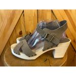 Loft  Criss Cross Leather & Suede Clog Sandals Size 10M Photo 2