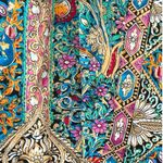 SheIn Handkerchief Hem Smocked High Waist‎ Multicolor Paisley Maxi Skirt Size L Boho Photo 3