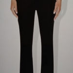 Khy Sleek Stretch Cutout Foldover Stretch Pants Flare Womens Medium Black Photo 0