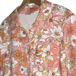 Skies Are Blue Women’s Size L Floral Pastel Pink Collared Button Front Romper Photo 4