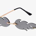 Mirrored Fire Flame Sunglasses NWOT Black Photo 0