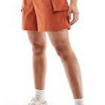 Nike  loose fit high rise cargo shorts orange rust women’s size small new‎ casual Photo 0