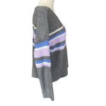 Arizona Jeans Arizona Jean Co. women's medium gray long sleeve sweater stripes stretchy Photo 2