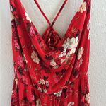 O'Neill Aloha Red Floral Tropical Mini Dress Coastal Boho XL Photo 3