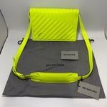Balenciaga New  Leather Car Flap Shoulder Bag Fluorescent Yellow Made in Italy Photo 2