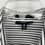 Foxcroft  Non Iron Fitted Button Up Shirt Black White Stripe Long Sleeve Size 8P Photo 7