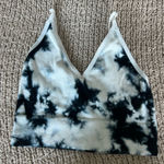 Charlotte Russe Stylish tie-dye bralette perfect for comfort and style. Features a unique black and white pattern. Photo 0