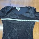 Vintage Velvet Long Sleeve Mini Dress Black Photo 3