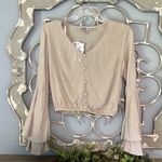 Gypsy  and Moondust Chalk Surplice Long Bell Sleeve Cropped Womens XS Photo 4