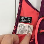Becca  Small Burgundy, Pink Racerback Halter Lace Swim Bikini Top Photo 4