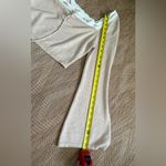 Dee Elly Women's Crop Beige Sweater Bell Sleeves,White Scallop Trim,Size XL,NWT Photo 3