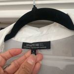 Lafayette 148  white long sleeve sheer beaded shoulder button down blouse 6  Photo 4