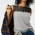 CAbi lace tee gray & black style #3815 sz XL Photo 0