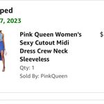 Amazon Cutout Crew Neck Sleeveless Ribbed Bodycon Midi Dress Photo 3