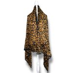 Animal, Cheetah Print, Silk, Oversized Scarf Black Photo 7