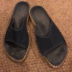 Burberry Black Espadrille Low Wedge Slide Sandals Size 8 Photo 0