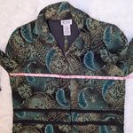 American Vintage Vintage 90s Boho Witchy Paisley Floral Metallic Jacket Green Black Gold Size 16P Photo 10