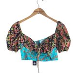 SNOW XUE GAO New York Floral Printed Milk Maid Top Blue Size 6 Photo 3