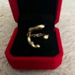 Gorgeous Golden Embellished Adjustable Statement Ring Size 7 Photo 1