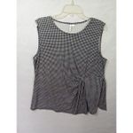 Elle ‎ Womens XL Sleeveless Black And White Checkered Blouse Ties round neck Photo 5