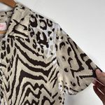 Coral Bay Gold Tan/Brown Animal Print Short Sleeve Polo Shirt size XL Tan Photo 3