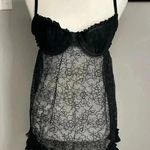 Victoria's Secret  Sexy Little Things Lingerie Sz 36B Black Floral Lace Ruffle Photo 0